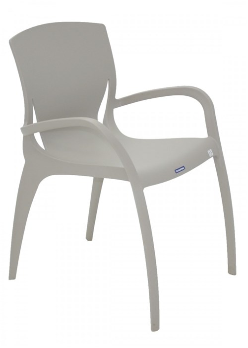 Cadeira Tramontina Clarice Concreto com Braços em Polipropileno e Fibra de Vidro