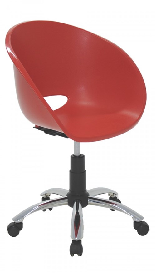 Cadeira Tramontina Elena Vermelha em Polipropileno com Rodízio em Aço Cromado