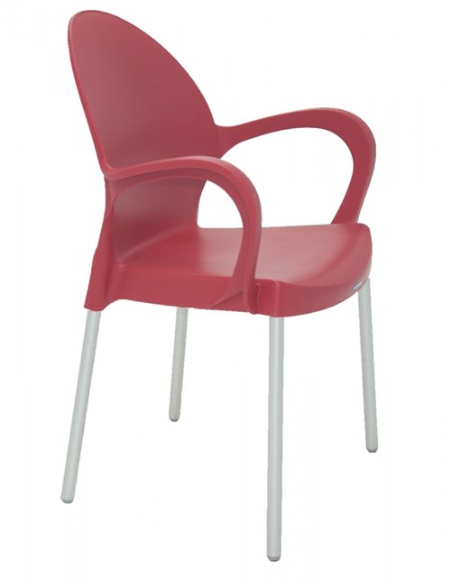 Cadeira Tramontina Grace Vermelha em Polipropileno com Braços