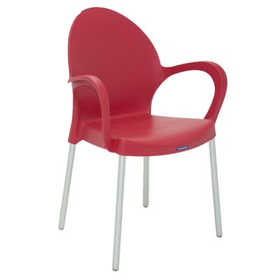 Cadeira Tramontina Grace Vermelha em Polipropileno com Braços