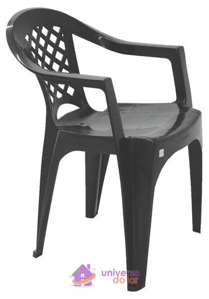 Cadeira Tramontina Iguape Basic com Braços em Polipropileno Preto