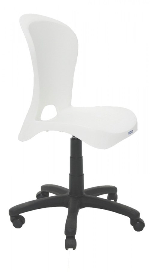Cadeira Tramontina Jolie Branca Sem Braços em Polipropileno com Rodízio