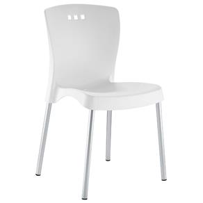 Cadeira Tramontina Mona Pernas Anodizadas - Branco