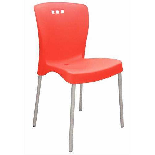 Cadeira Tramontina Mona Pernas Anodizadas Vermelho/Caramelo