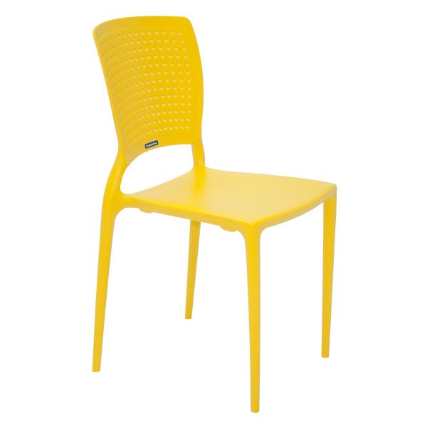 Cadeira Tramontina Safira Amarela em Polipropileno e Fibra de Vidro