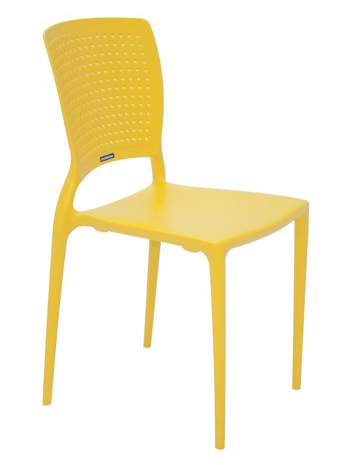 Cadeira Tramontina Safira Amarela Sem Braços em Polipropileno e Fibra de Vidro
