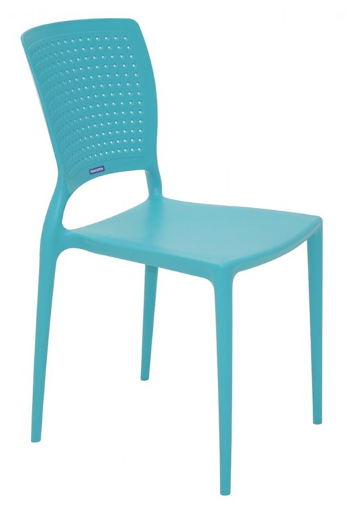 Cadeira Tramontina Safira Azul Sem Braços em Polipropileno e Fibra de Vidro