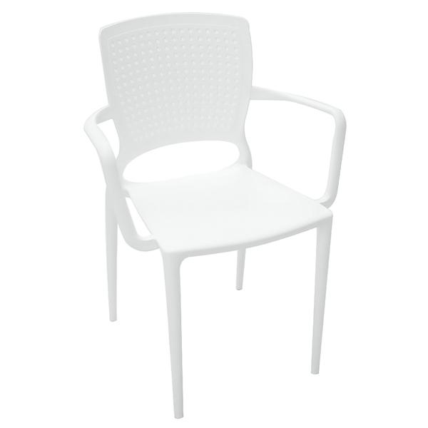 Cadeira Tramontina Safira Branca com Braços Polipropileno Fibra de Vidro 92049010