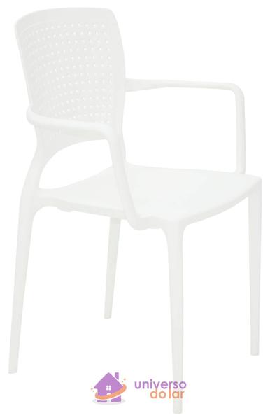 Cadeira Tramontina Safira Branco em Polipropileno e Fibra de Vidro com Braços