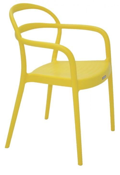 Cadeira Tramontina Sissi Amarela com Braços em Polipropileno e Fibra de Vidro