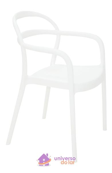 Cadeira Tramontina Sissi Branca com Braços em Polipropileno e Fibra de Vidro