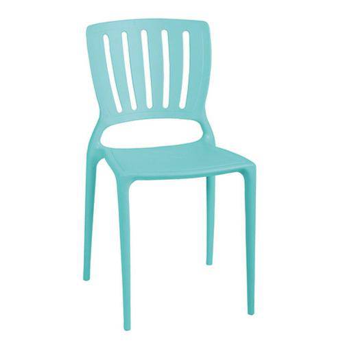Cadeira Tramontina Sofia Encosto Vazado Azul Claro de Cozinha Varanda