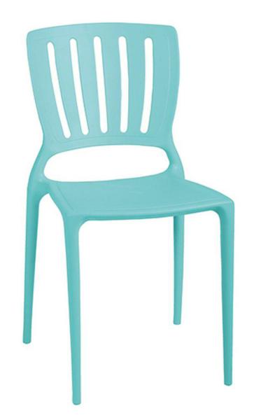 Cadeira Tramontina Sofia Encosto Vazado Azul Claro de Cozinha Varanda