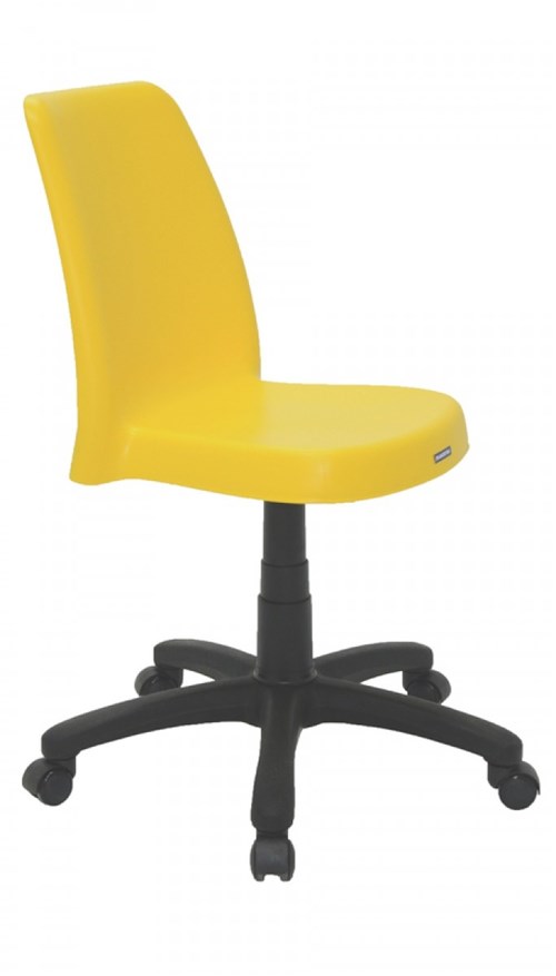 Cadeira Tramontina Vanda Amarela Sem Braços em Polipropileno com Rodízio