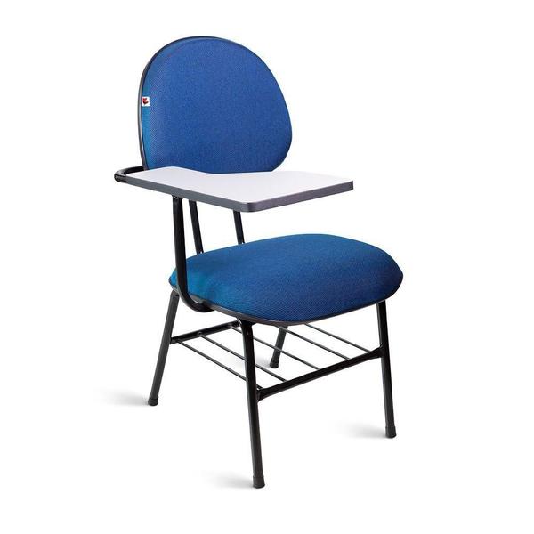 Cadeira Universitária Executiva Tecido Azul com Preto - Shop Cadeiras