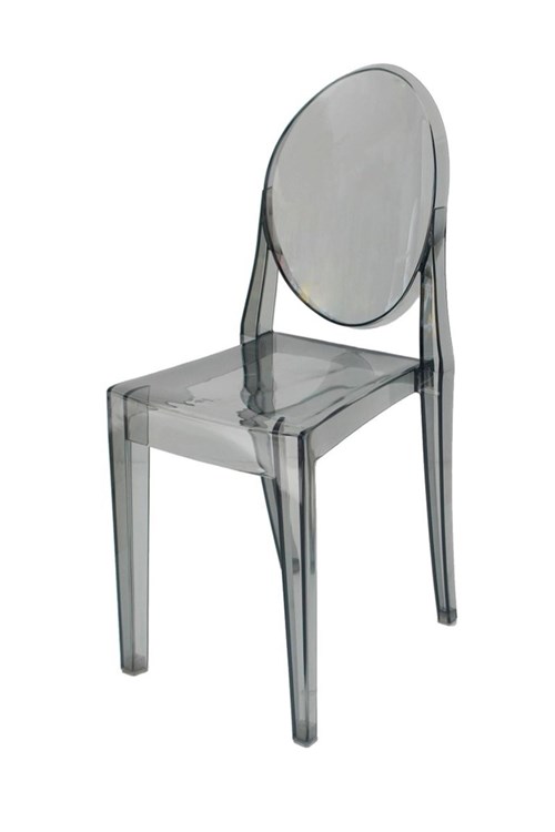 Cadeira Victoria Ghost Preto Translúcido