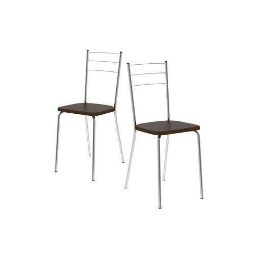 Tamanhos, Medidas e Dimensões do produto Cadeiras Carraro 1703 (2 Unidades) - Cor Cromada - Assento Couríno Branco