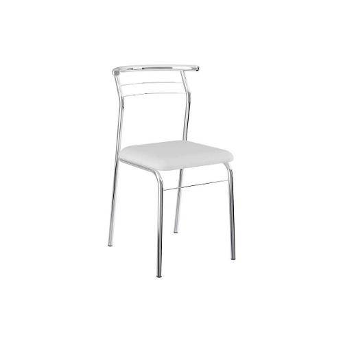 Tamanhos, Medidas e Dimensões do produto Cadeiras Carraro 1708 (2 Unidades) - Cor Cromada - Assento Couríno Branco