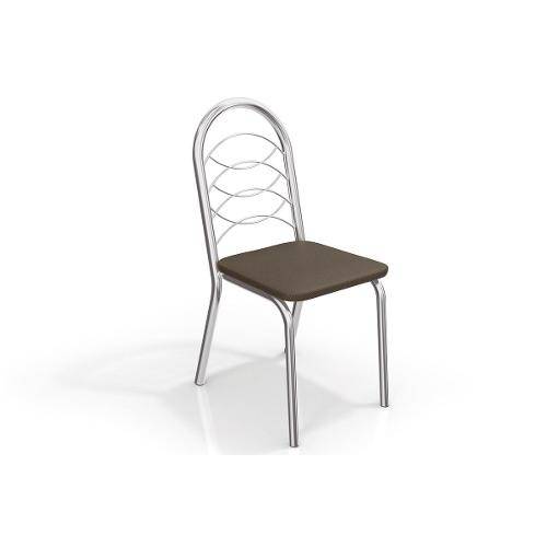 Cadeiras Kappesberg Holanda 2c009cr 2 Unidades- Cor Cromada - Assento Linho Marrom 22