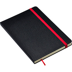 Tamanhos, Medidas e Dimensões do produto Caderneta Clássica Anotações 21x14x1,4cm Cícero Papelaria Preta e Vermelha