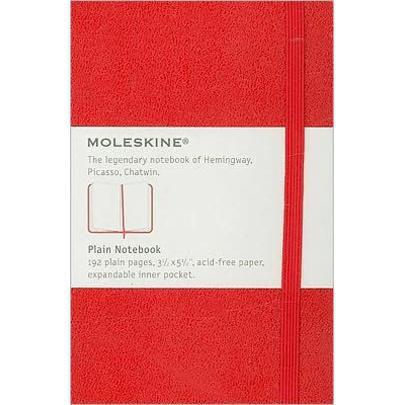 Caderneta Clássica Moleskine Notebook Capa Dura Sem Pauta 9x14 Cm Pocket - Vermelho