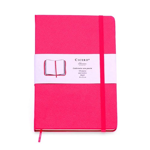 Caderneta Clássica Rosa Pink 14x21cm A5 Sem Pauta Cicero