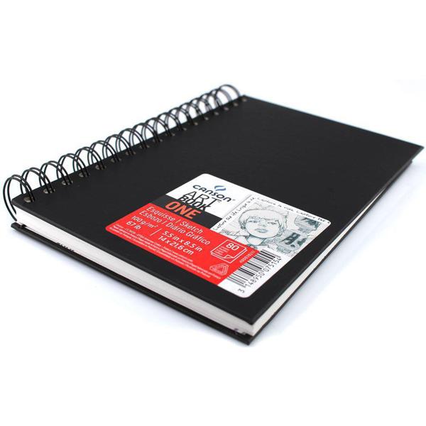 Caderneta Espiralada para Esboço Canson Art Book One Preto 100g/m² 14 X 21,6 Cm - 400039211