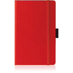 Caderneta Lisa Paros P C/ Porta Caneta Papel Marfim - Vermelha - Pombo