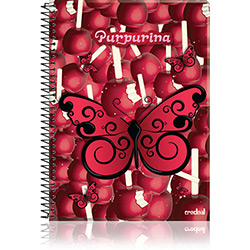 Caderno 1/8 Purpurina 96 Folhas Borboletas 2 - Credeal