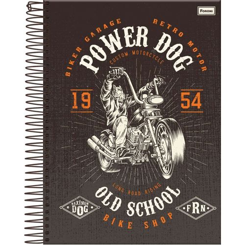Caderno 15x1 Capa Dura 2019 Power Dog 300 Folhas Foroni