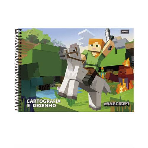 Caderno Cartografia C/D 96 Folhas Minecraft Foroni