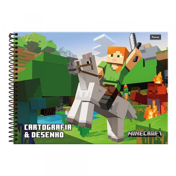Caderno de Cartografia e Desenho - Minecraft - Foroni