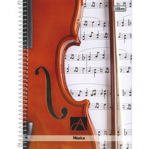 Caderno de Música Espiral Capa Dura Universitário Académie 96 Folhas - Sortido
