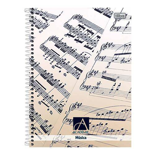 Caderno de Música Espiral Capa Dura Universitário Académie 96 Folhas Tilibra