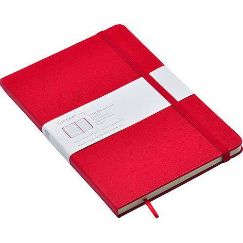 Caderno Especial Cicero Linha Couro Pautado C/ Elast 014 X 021 Cm Vermelho / Vermelho CIC0171