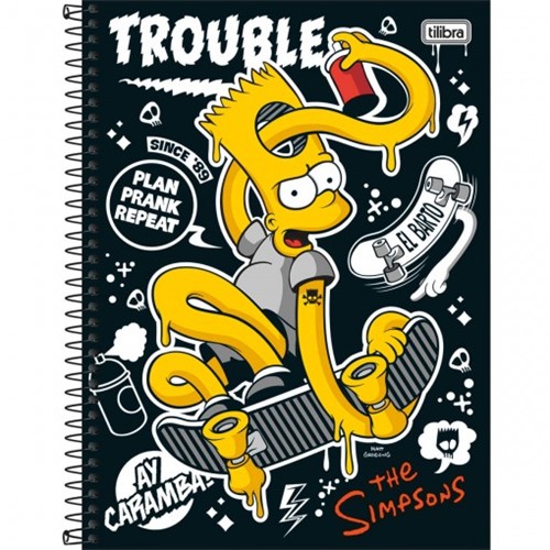 Caderno Espiral Capa Dura Universitário 10 Matérias Simpsons 200 Folhas - Sortido