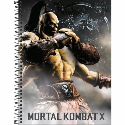 Caderno Espiral Capa Dura Universitário 10 Matérias Mortal Kombat 160 Folhas Tilibra