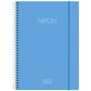 Caderno Espiral Capa Plástica Universitário 1 Matéria Neon Azul 96 Folhas