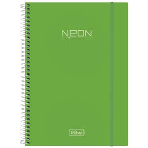 Caderno Espiral Capa Plástica Universitário 10 Matéria Neon Verde