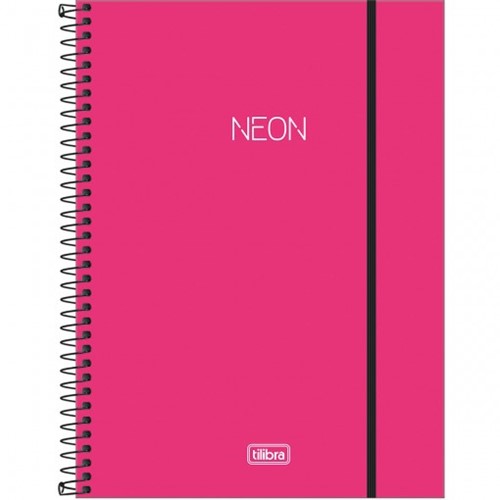 Caderno Espiral Capa Plástica Universitário 1 Matéria Neon Pink 80 Folhas