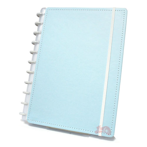 Caderno Grande Tons Pastéis Azul com 80 Folhas Caderno Inteligente