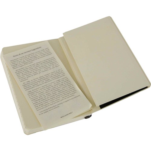 Caderno Moleskine Notebook Pautado Preto de Bolso com Capa Dura