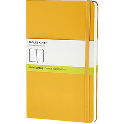 Caderno Moleskine Notebook Sem Pauta Amarelo Alaranjado Muito Pequeno com Capa Dura