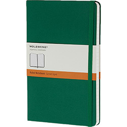 Caderno Moleskine Pautado Verde Óxido Grande com Capa Dura