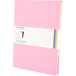 Caderno Moleskine Volant Pautado Rosa Extra Grande com Capa Flexível - Kit com 2