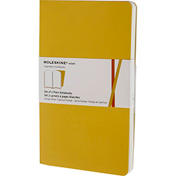 Caderno Moleskine Volant Sem Pauta Amarelo Grande com Capa Flexível - Kit com 2