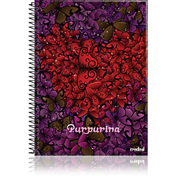Caderno 1/4 Purpurina 1 Matéria 96 Folhas Borboletas 1 - Credeal