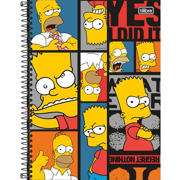 Caderno Simpsons 200 Folhas 10x1 - 200 Folhas - Tilibra