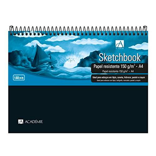 Caderno Sketchbook A4 Tilibra Espiral Academie 50 Folhas