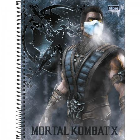 Caderno Tilibra Espiral Capa Dura Universitário 10 Matérias Mortal Kombat 160 Folhas